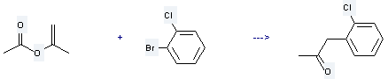 2-Chlorophenylacetone is prepared by reaction of 2-acetoxy-propene with 1-bromo-2-chloro-benzene.